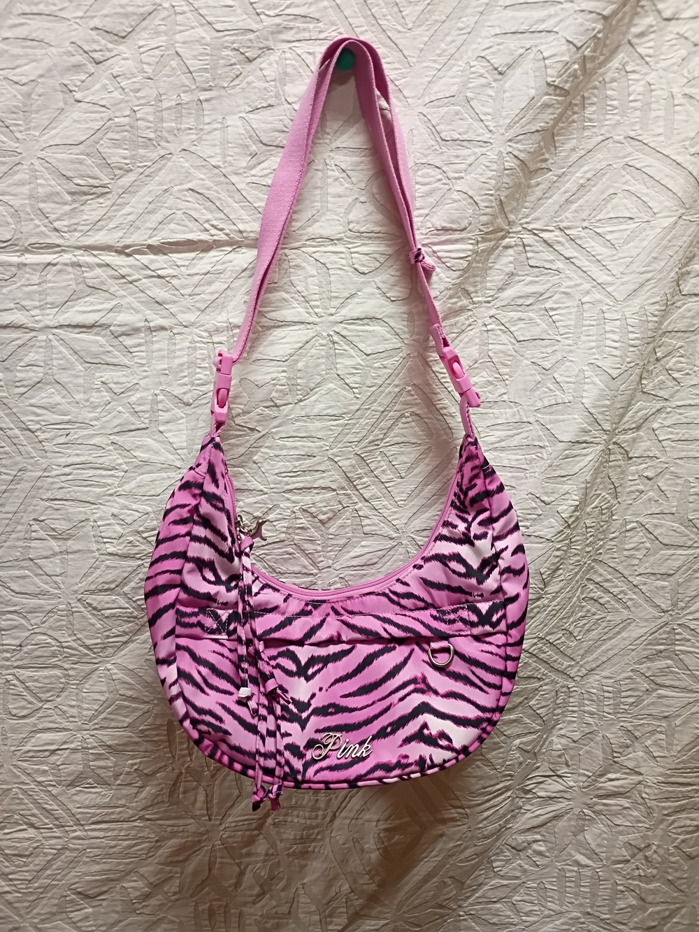 🆕 VICTORIA'S SECRET PINK Pink Zebra-Print Shoulder Bag - Picture 6 of 7